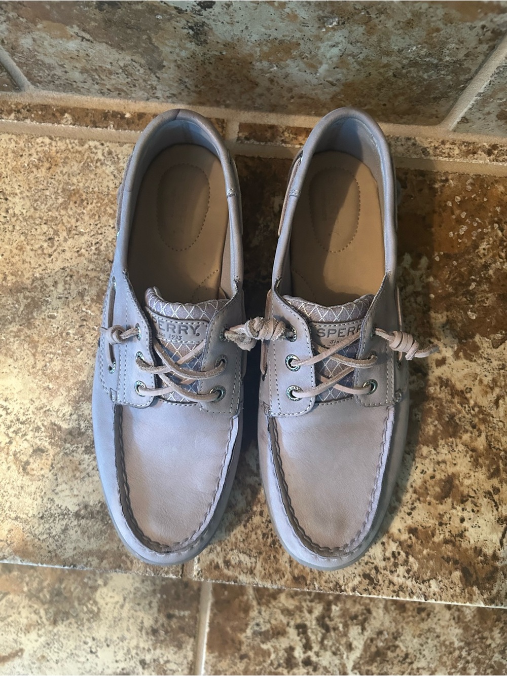 Sperry Women’s Light Gray/Lavender Boat Shoes - 10 M